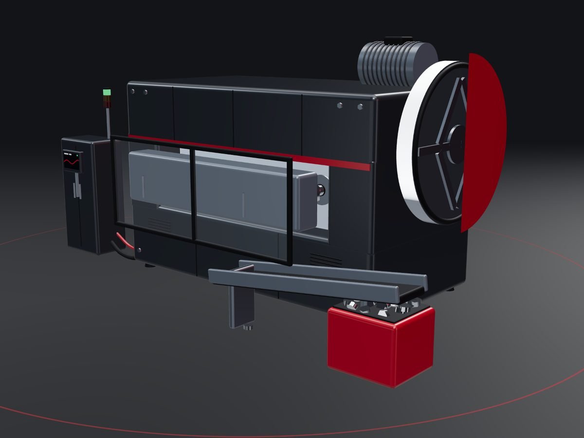 CGI illustration: multi-station cold forging press
